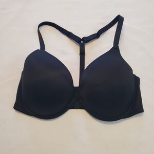 PINK Victoria's Secret Bra 36D Black Wear Everywhere Push Up Front Closure EUC